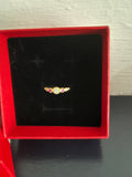 925 sterling silver gold plated opal and tourmaline ring